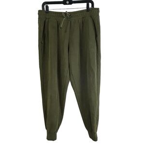 Puma Mens Large Fleece Jogger Pants Forest Night Green Pockets Comfy Sweatpant